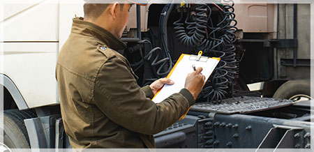 Truck Driver with Clip Board